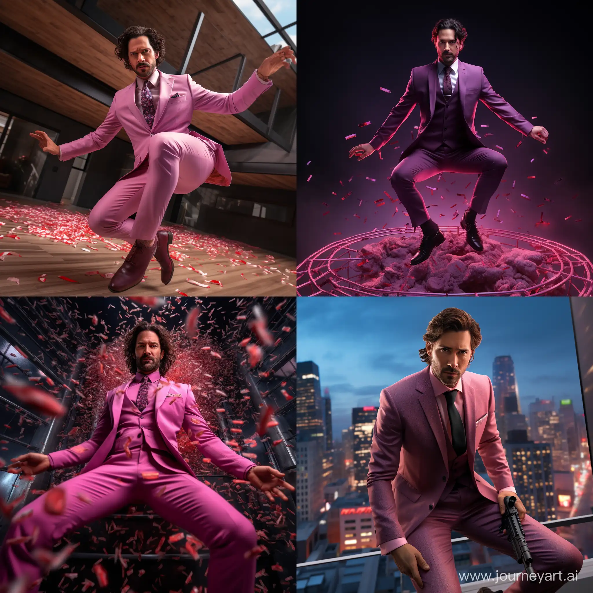 John Wick ballerine, pink suit, 4k, hd