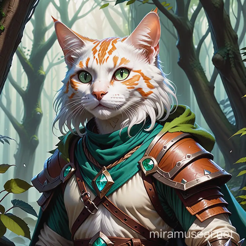 dungeons and dragons setting: a humanoid whit cat like creature that is a druid