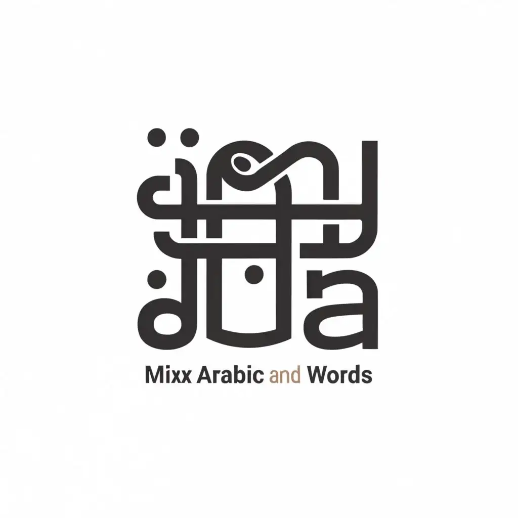 a logo design,with the text "mix arabic and english words
", main symbol:Nothing,Moderate,clear background