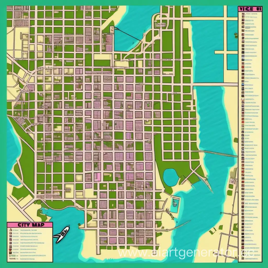 Карта города Вайс-Сити