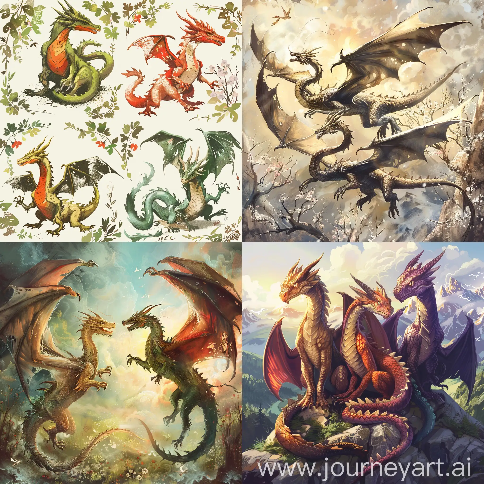 Majestic-Spring-Dragons-in-Vibrant-Artistic-Style