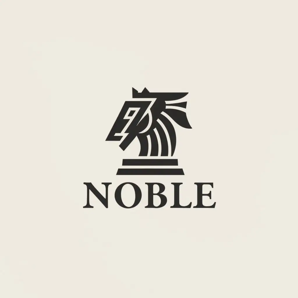 logo, I need a talented designer to create a modern logo for my high-end clothing company, Noble. Drawing inspiration from the majestic knight pieces in chess, the design will need to reflect the sophistication and classic nobility these pieces signify., with the text "Noble", typography