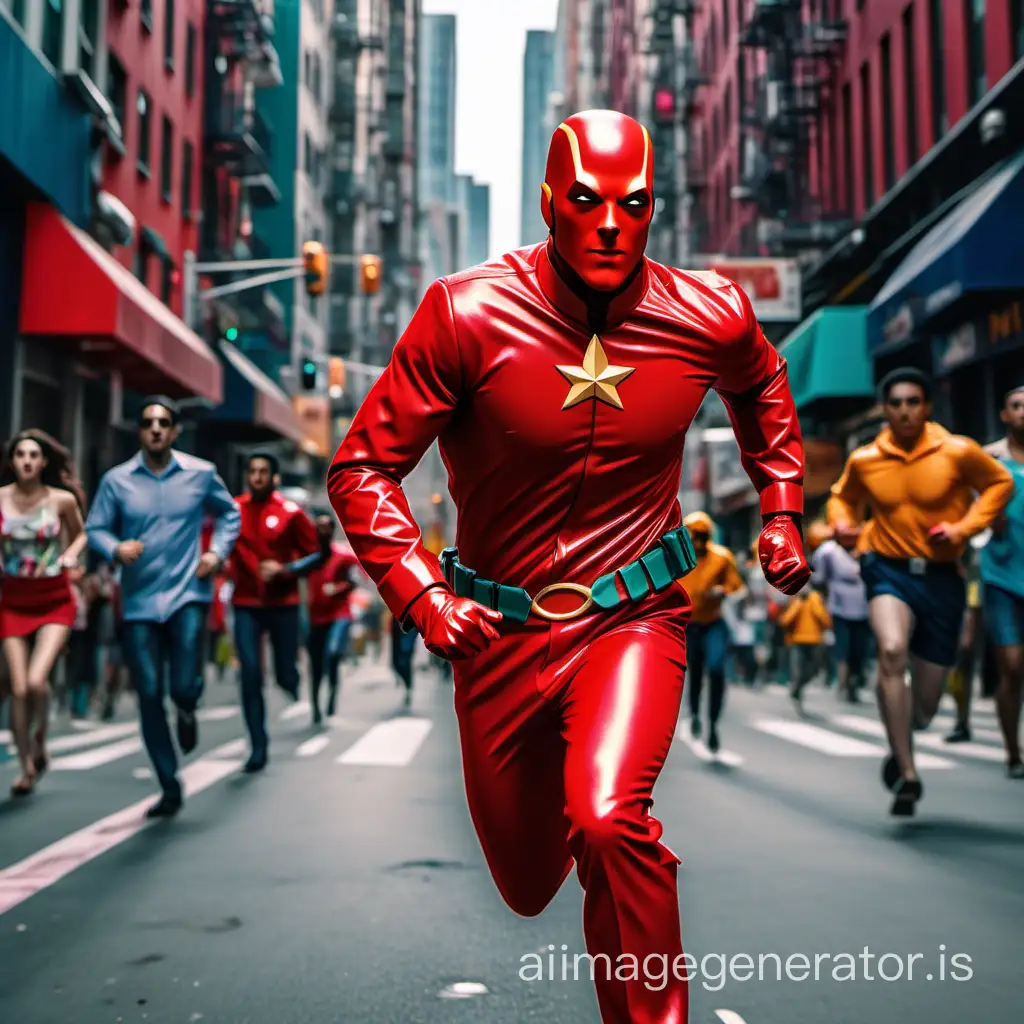 Dynamic-Red-Hero-Running-through-Vibrant-City-Streets