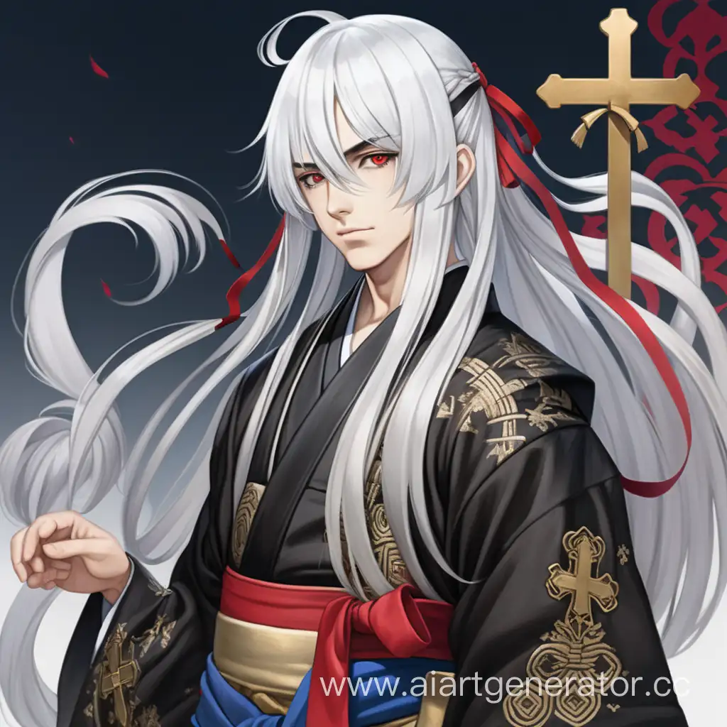 Mysterious-Man-with-Scarlet-Eyes-in-Black-Kimono-and-Golden-Accents