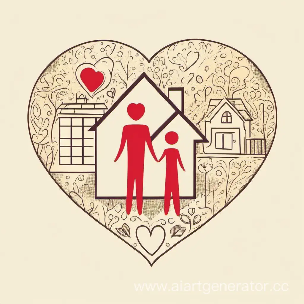 
Логотип на тему Здоровье
Нарисуй семью дом и сердечко 