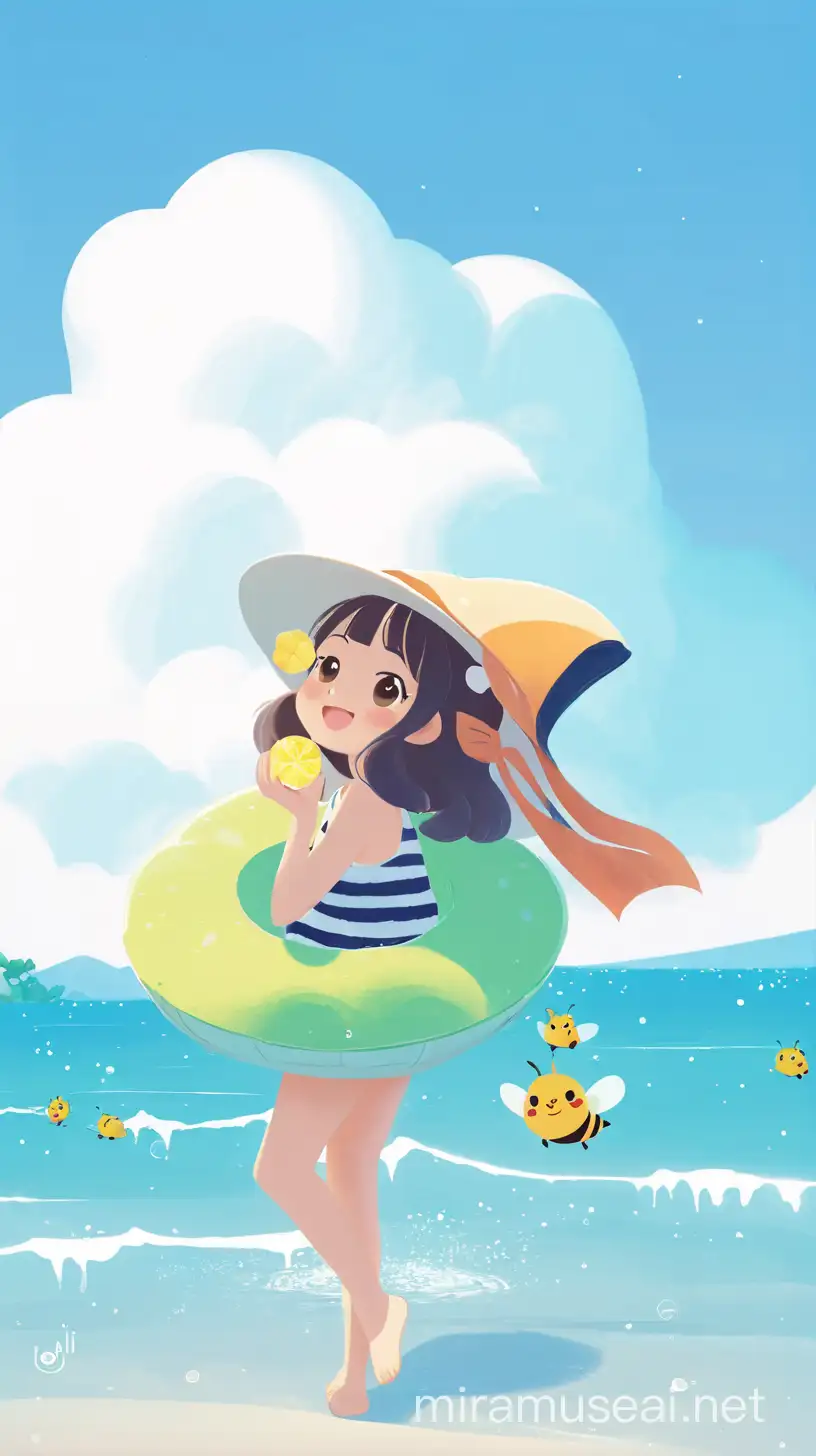 Charming Character Illustration of Kawaii Art with Soft Lines and Shapes