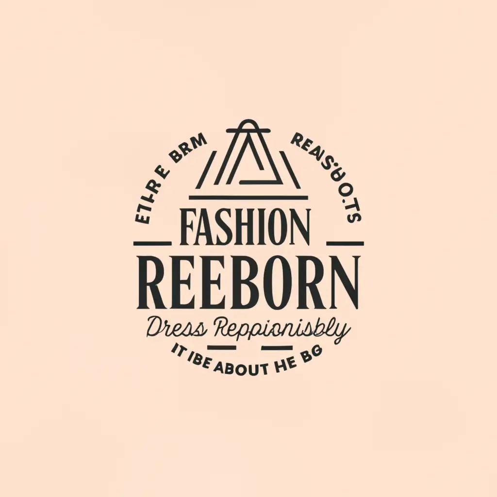 a logo design,with the text "Fashion Reborn", main symbol:Tagline  Dress responsibly, 
 it should be about bag,complex,clear background