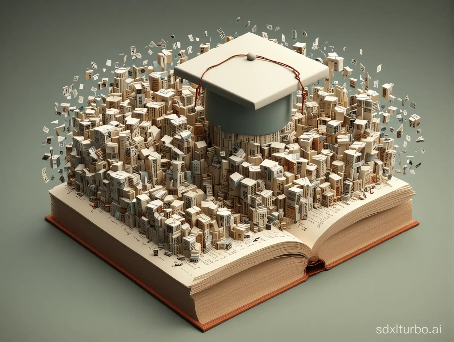 I want a three-dimensional image that symbolizes education.