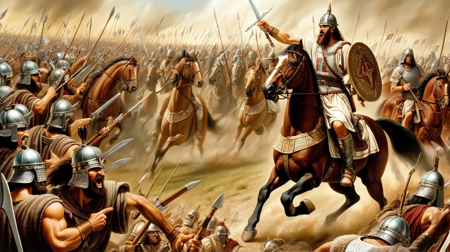 Biblical Battle Hebrew Army Confronts Foe