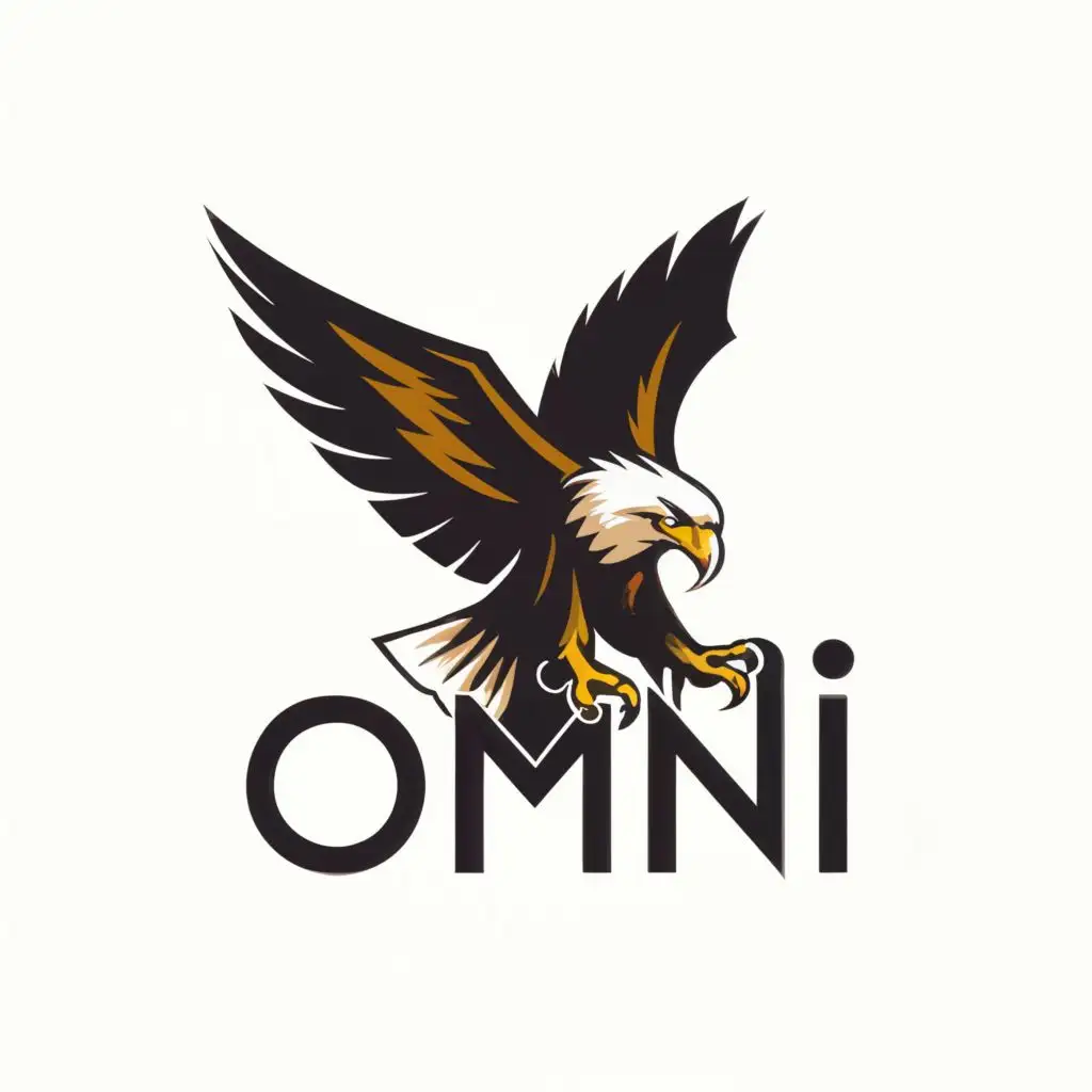 logo, eagle, with the text "OMNI", typography