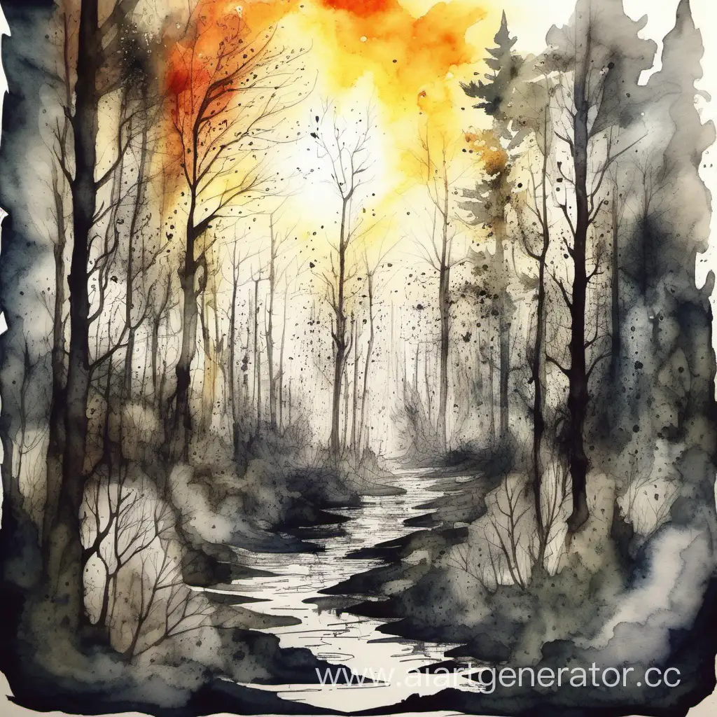 Soulful-Reflections-Lost-in-the-Depths-of-Ink-and-Watercolor
