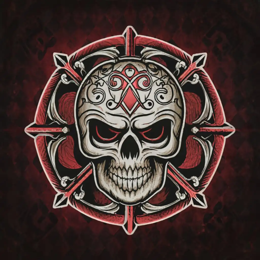 a logo design,with the text "The Clan Killers", main symbol:Black, red ,purple,complex,clear background