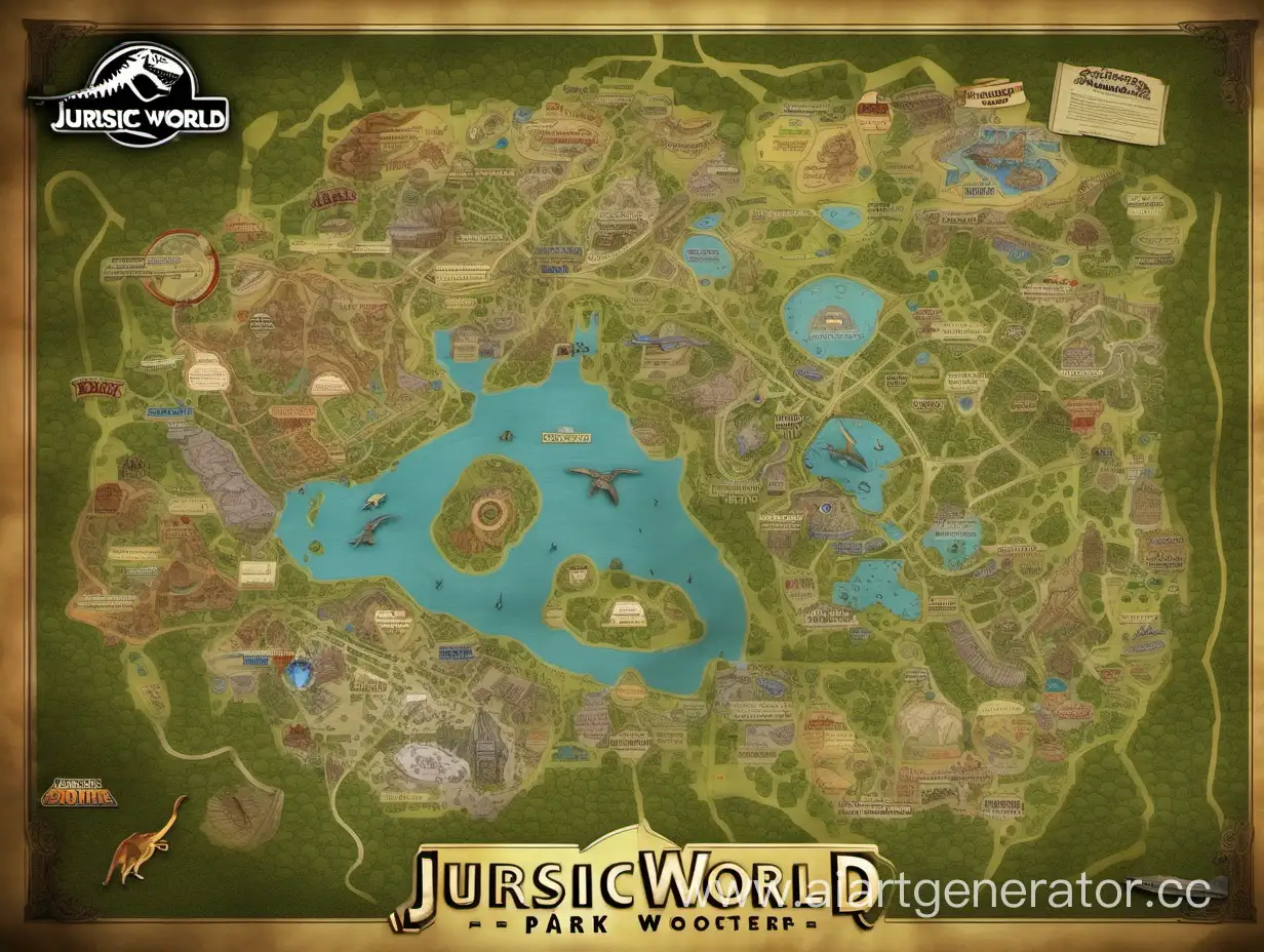 jurssic world and park togeter map