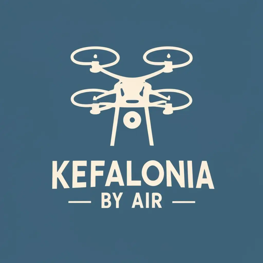 logo, drone, with the text "Kefalonia by air", typography, be used in Travel industry