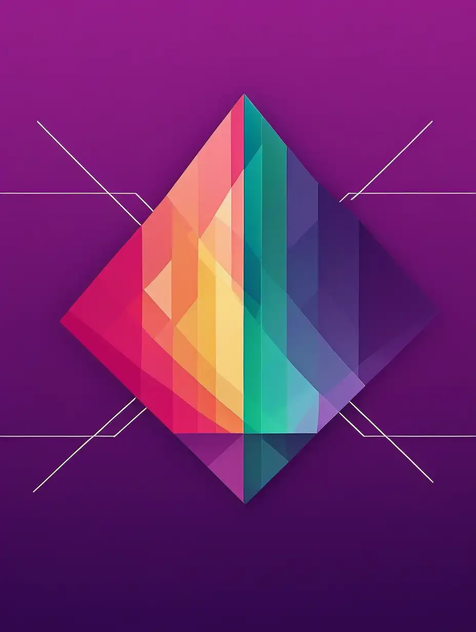 Abstract Spectrum and Prisms Poster with Purple Background
