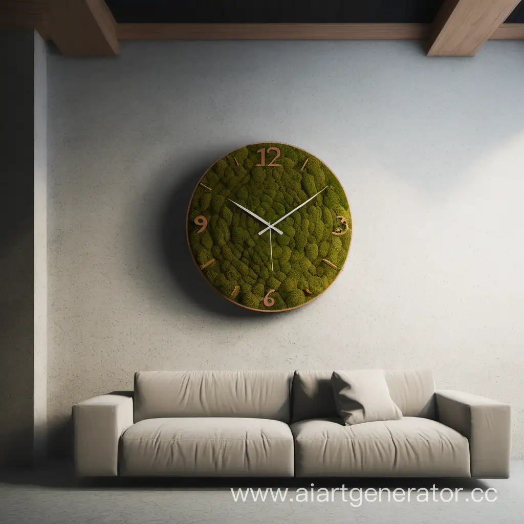 Large-MossCovered-Wall-Clock-15-Meter-Diameter-Timepiece