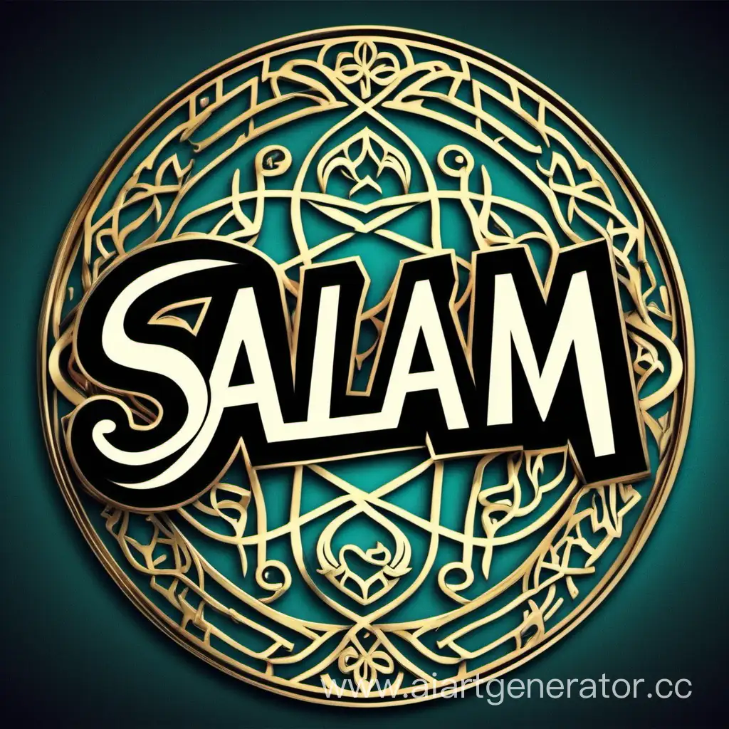 Логотип на канал в казахском стиле с словом Salam