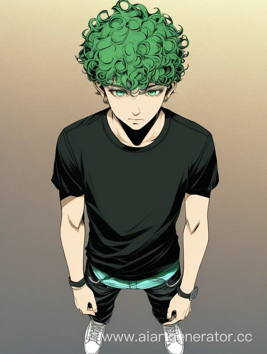 Stylish-CurlyHaired-Boy-in-Edgy-Black-Shirt