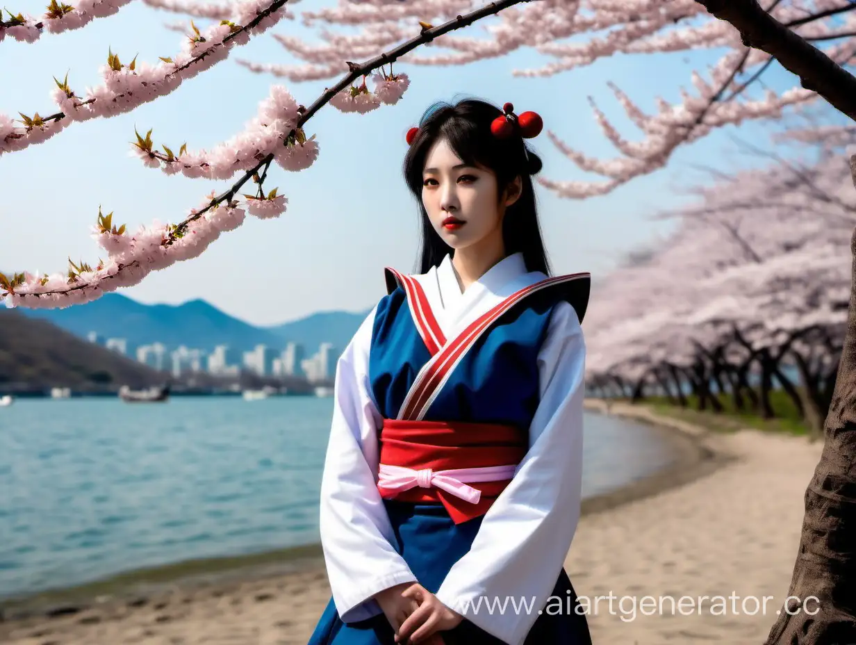 Pakchimin-Sailor-Warrior-Awaits-Minyungi-Toxicomask-Amidst-Blooming-Cherry-Blossoms