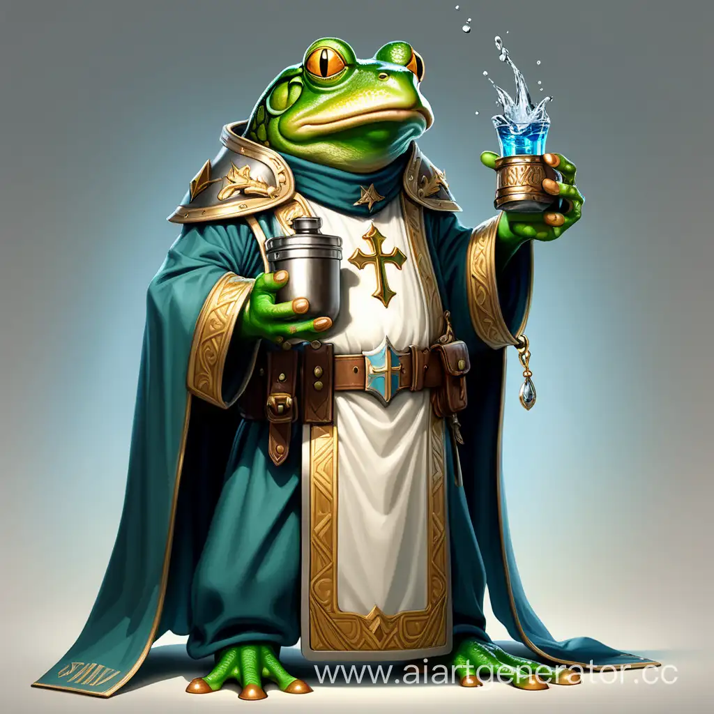 жабочеловек паладин священик с фляжкой святой воды в одной лапе и мечем в другой