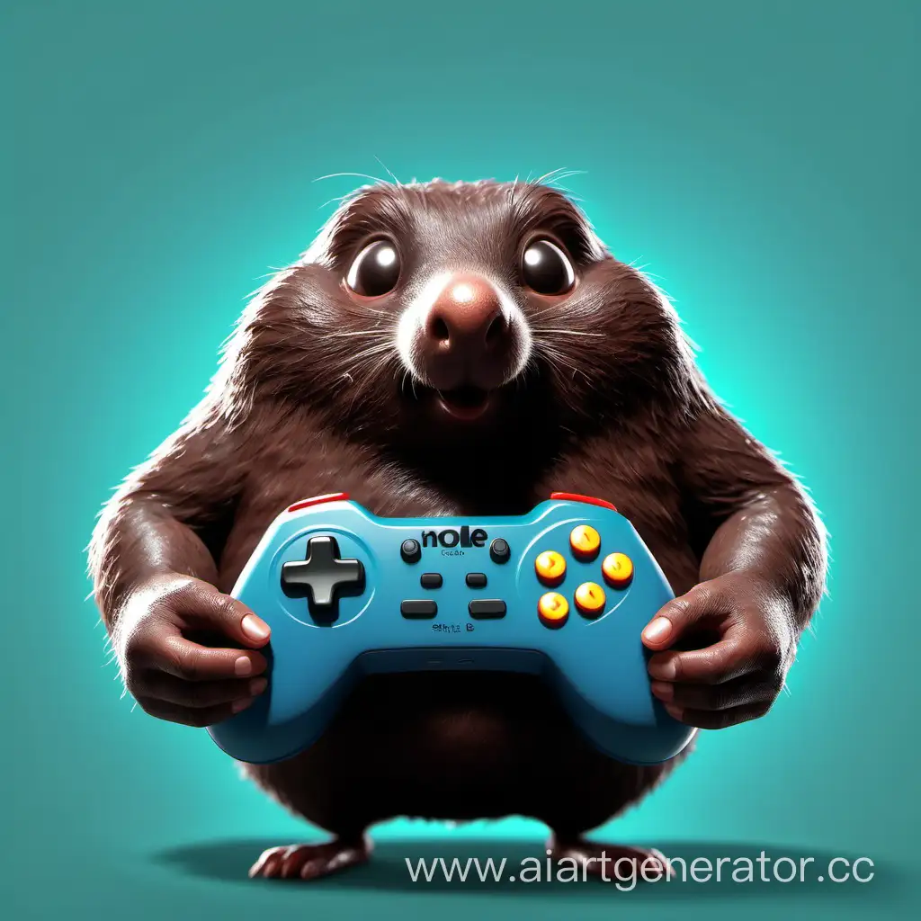 Mole-Playing-Video-Games-with-a-Gamepad