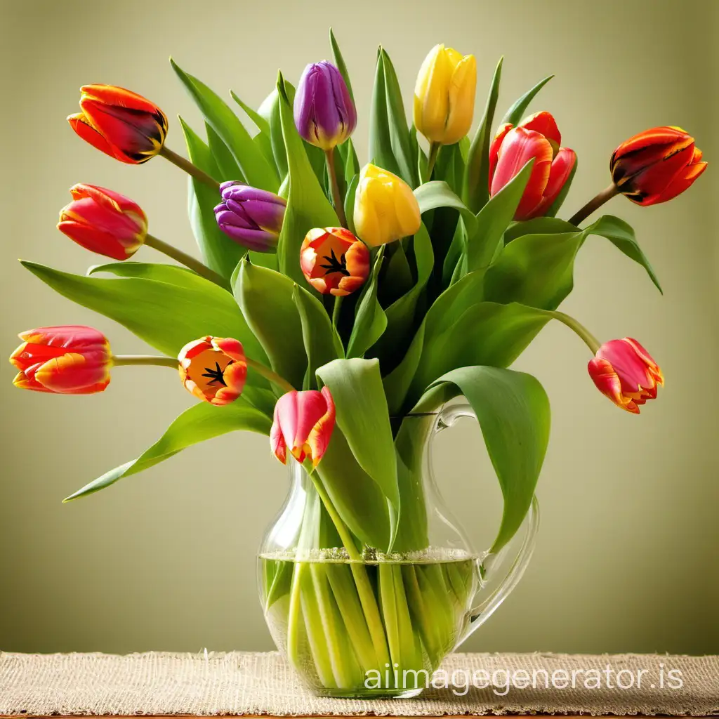 Bouquet of flowers, spring, tulips