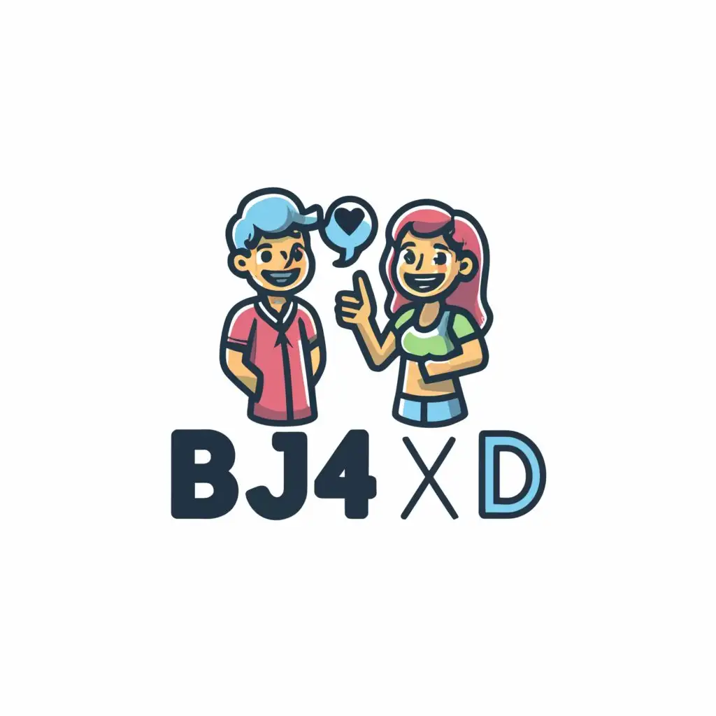 LOGO-Design-For-BJ4XD-Girls-Chat-with-Boys-in-a-Clear-Background