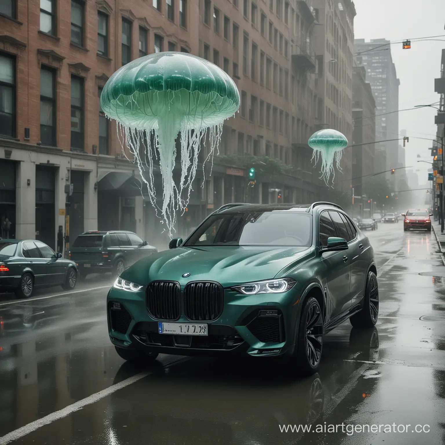 Mike-Tyson-Boxer-Driving-Emerald-BMW-X7-with-Jellyfish-Companion