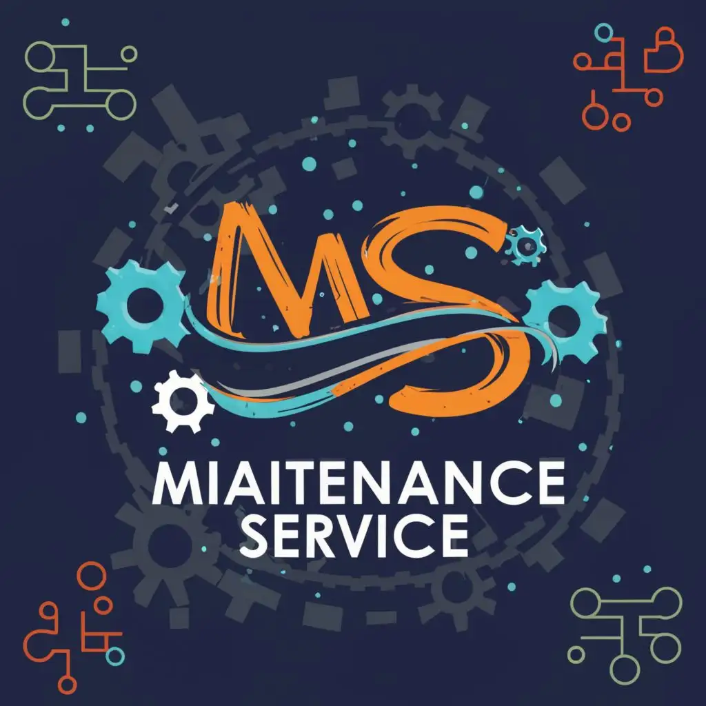 logo, MS, with the text "maintenance service", typography, be used in Technology industry