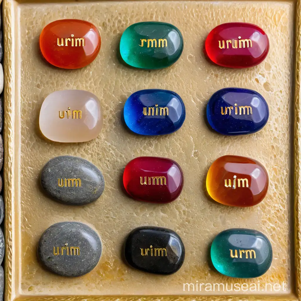 Multicolored Stones of Urim and Thummim on a Stone Plate