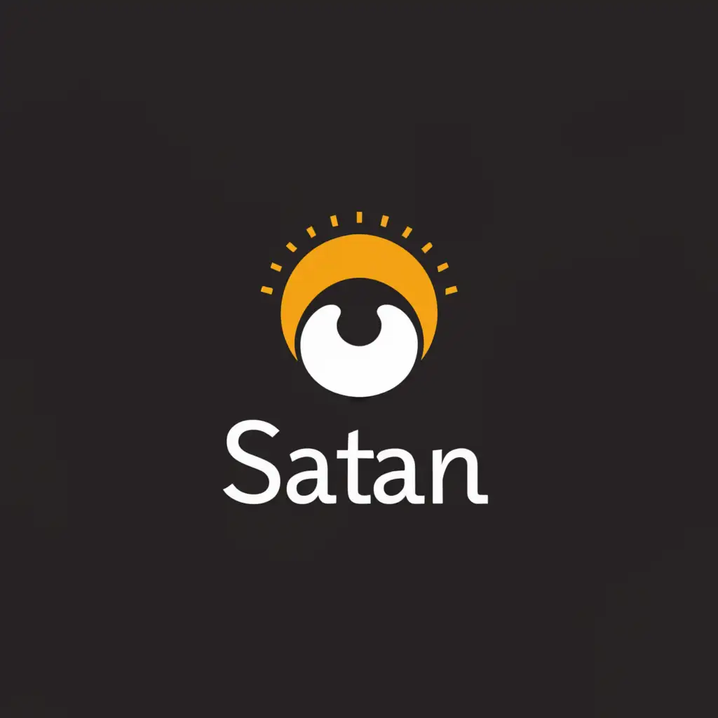 a logo design,with the text "SATAN", main symbol:Eclipse,Minimalistic,be used in Internet industry,clear background