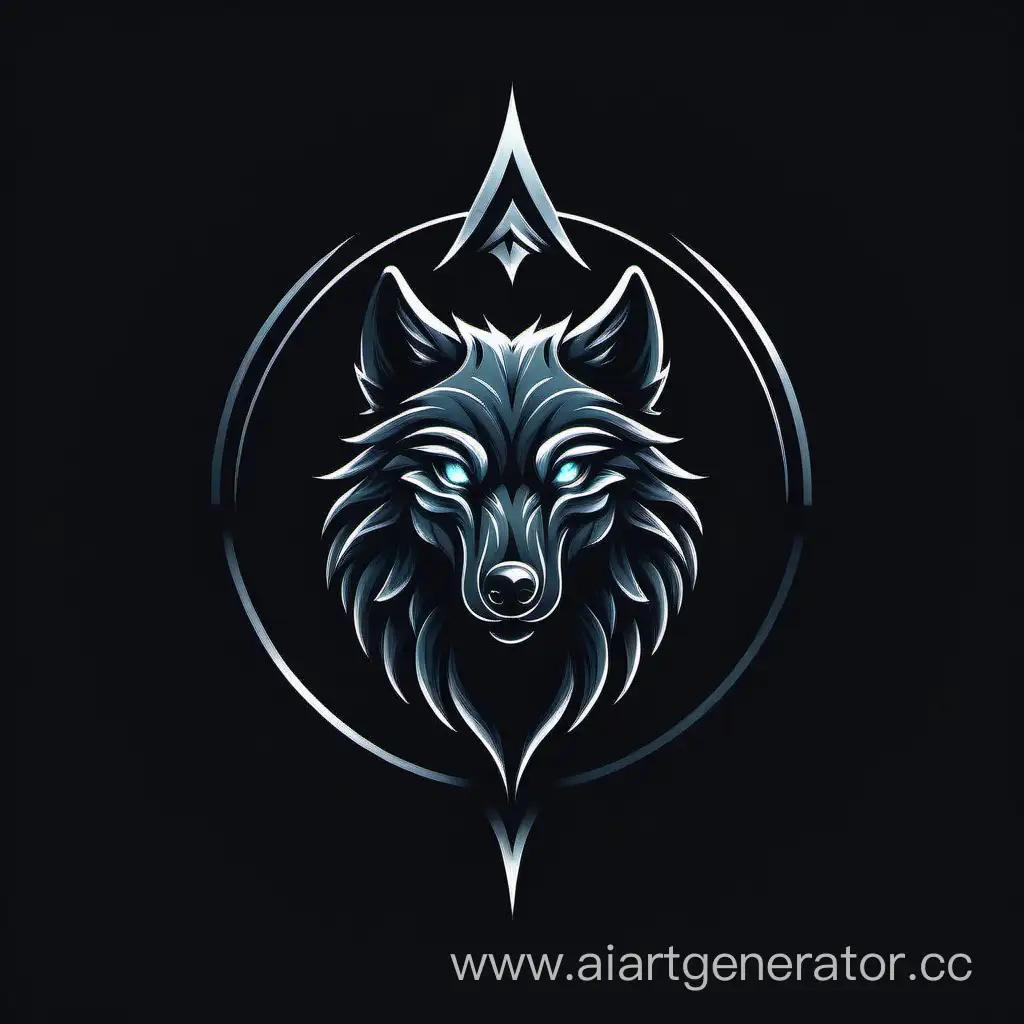 wolf logo, dark style