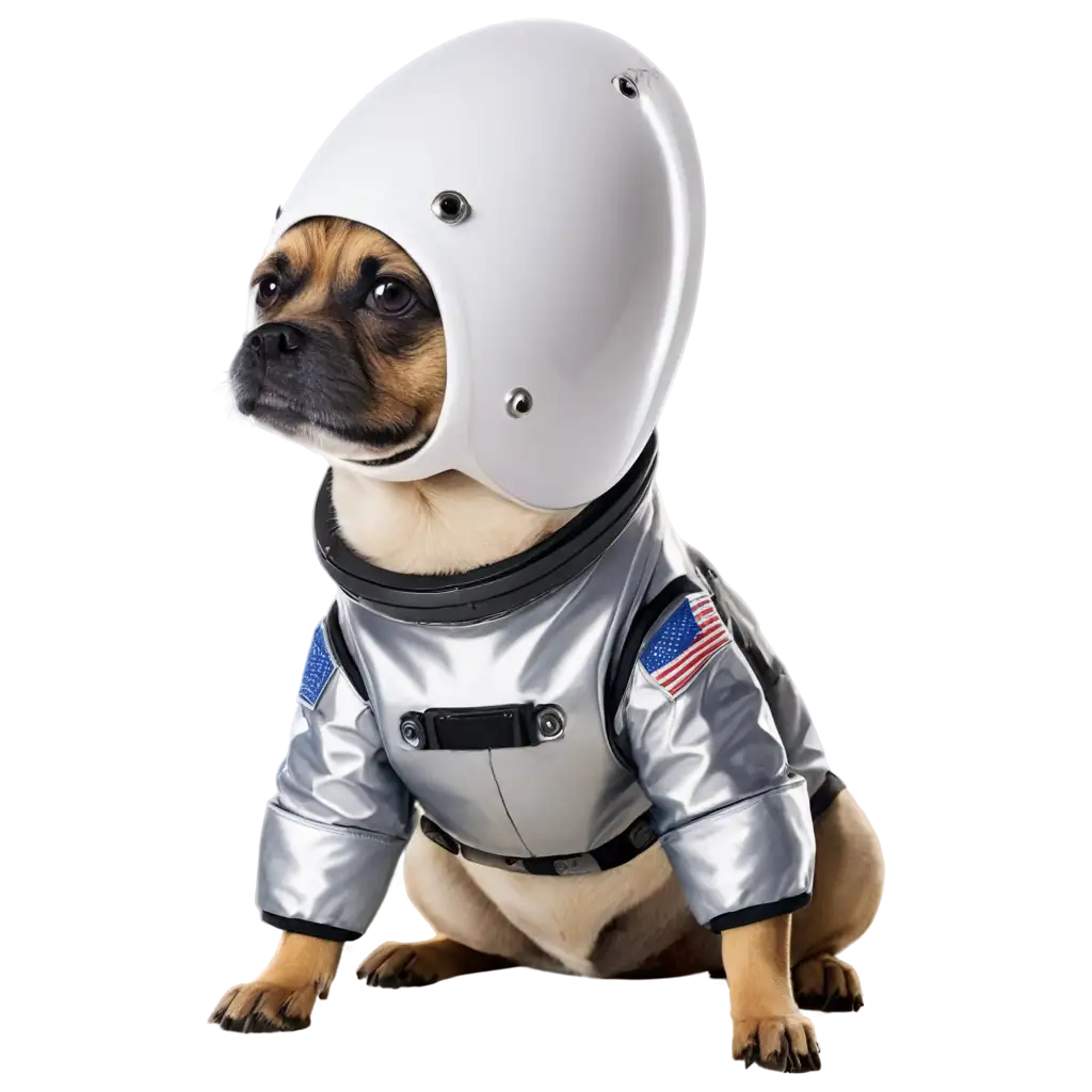 a dog wearing space suit