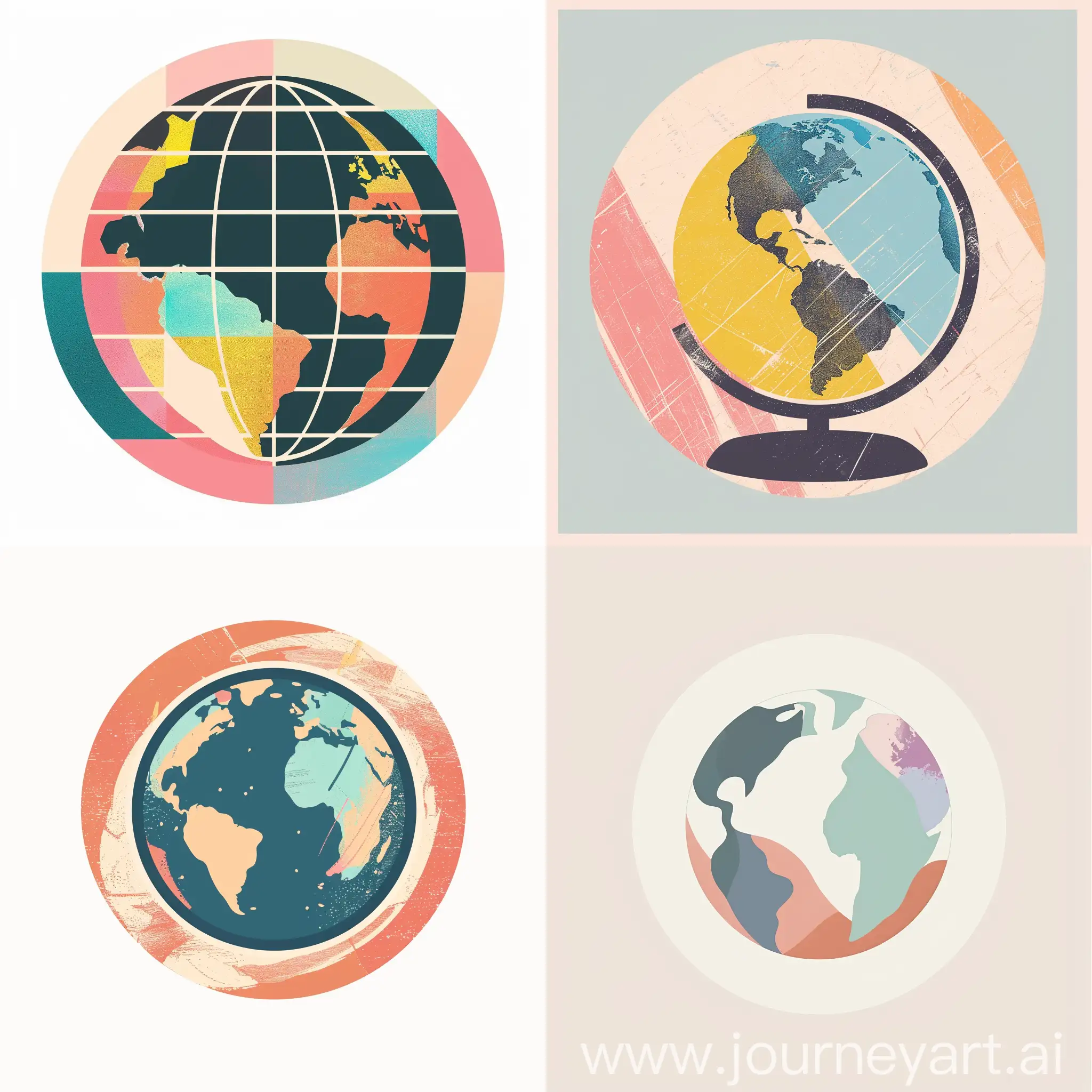 Midcentury-Round-Globe-Logo-Illustration-in-Pastel-Colors
