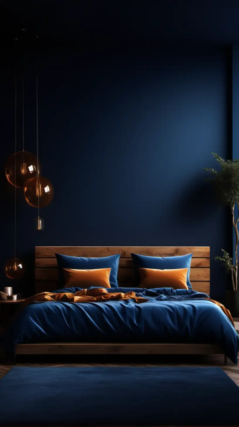 Tranquil Blue Bedroom Ideal Sleep Sanctuary with Amber Accents