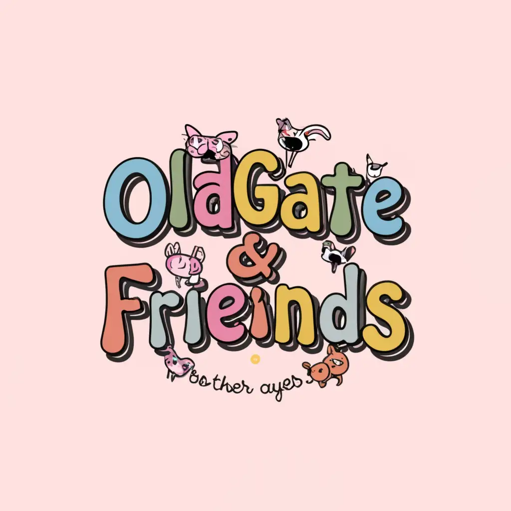 LOGO-Design-for-Oldgate-Friends-Playful-Pink-Theme-with-Animal-Characters