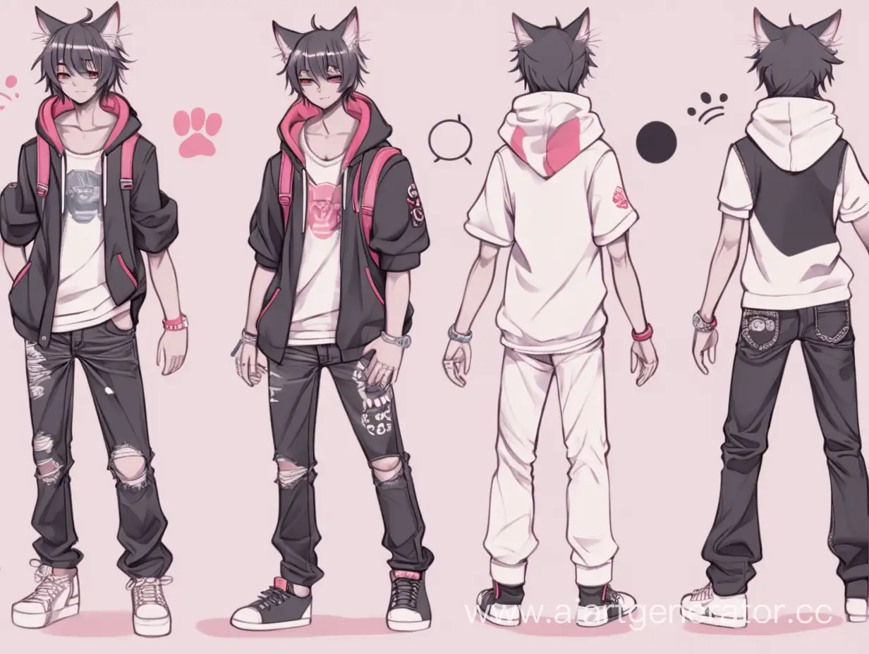 concept art boy neko kandy  different kinde of clothes