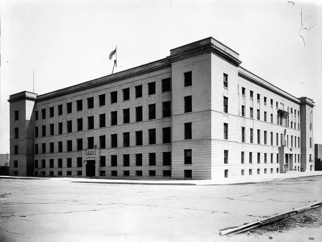 Historic 1924 Tulsa Jail Architecture and Surroundings