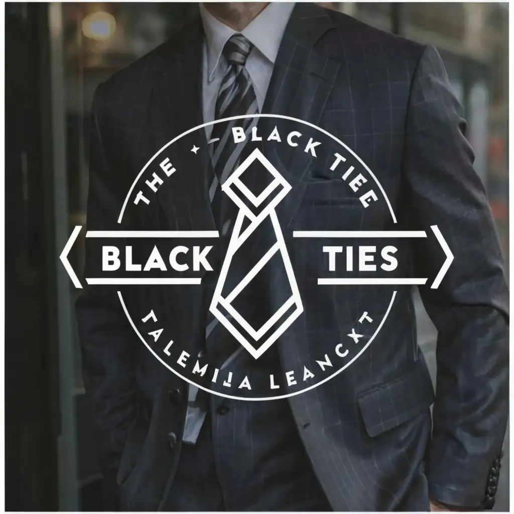 a logo design,with the text "The Black Ties", main symbol:A suit tie in a elegant circle,Moderate,be used in Legal industry,clear background
