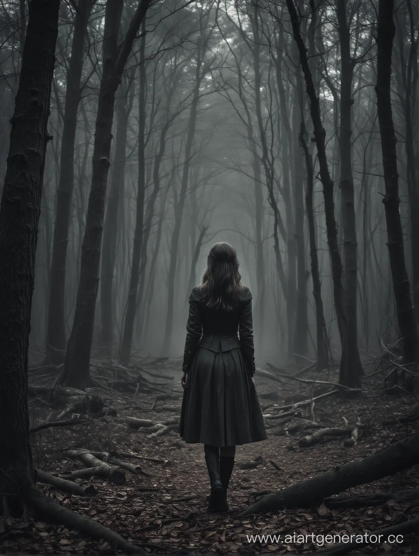 темный лес, тайна, история, девушка, эффекты