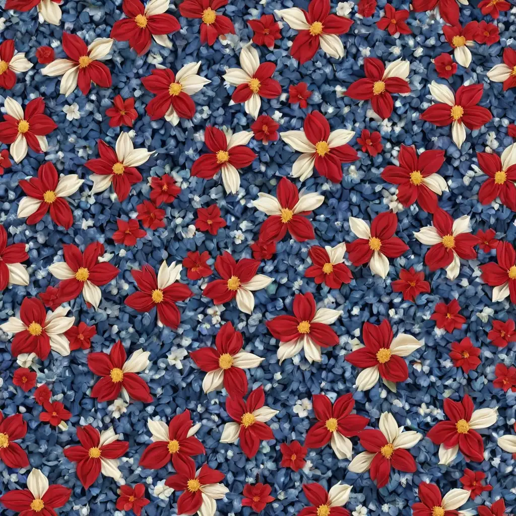 abstract USA FLAG PATTERN,USE FLOWERS