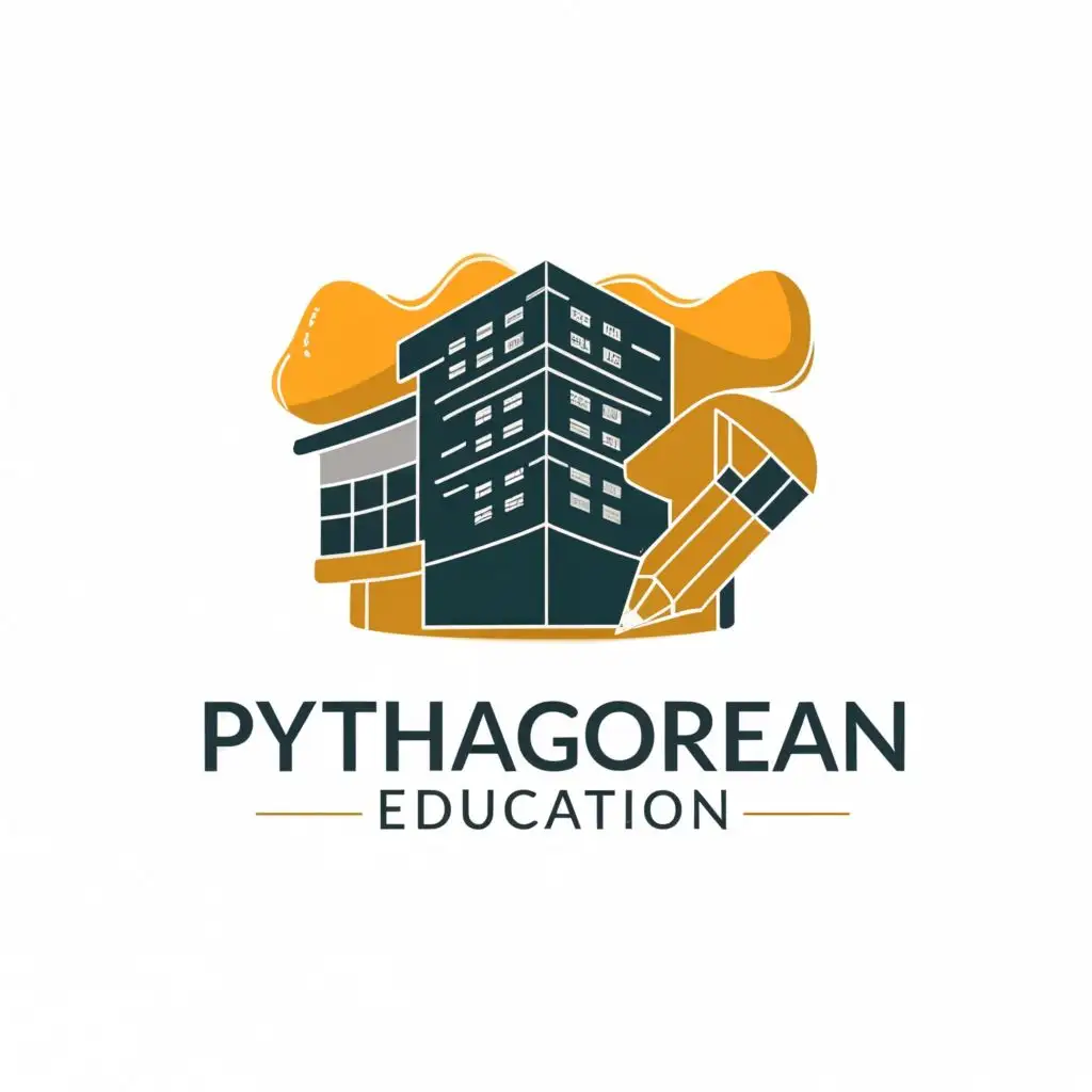 logo, Building Achieving charismatic, with the text "Pythagorean Education", typography, be used in Education industry