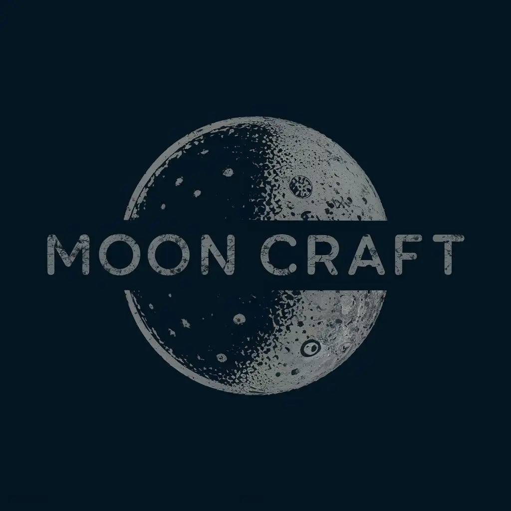 logo, etched Moon, with the text "Moon Craft", typography, be used in Technology industry