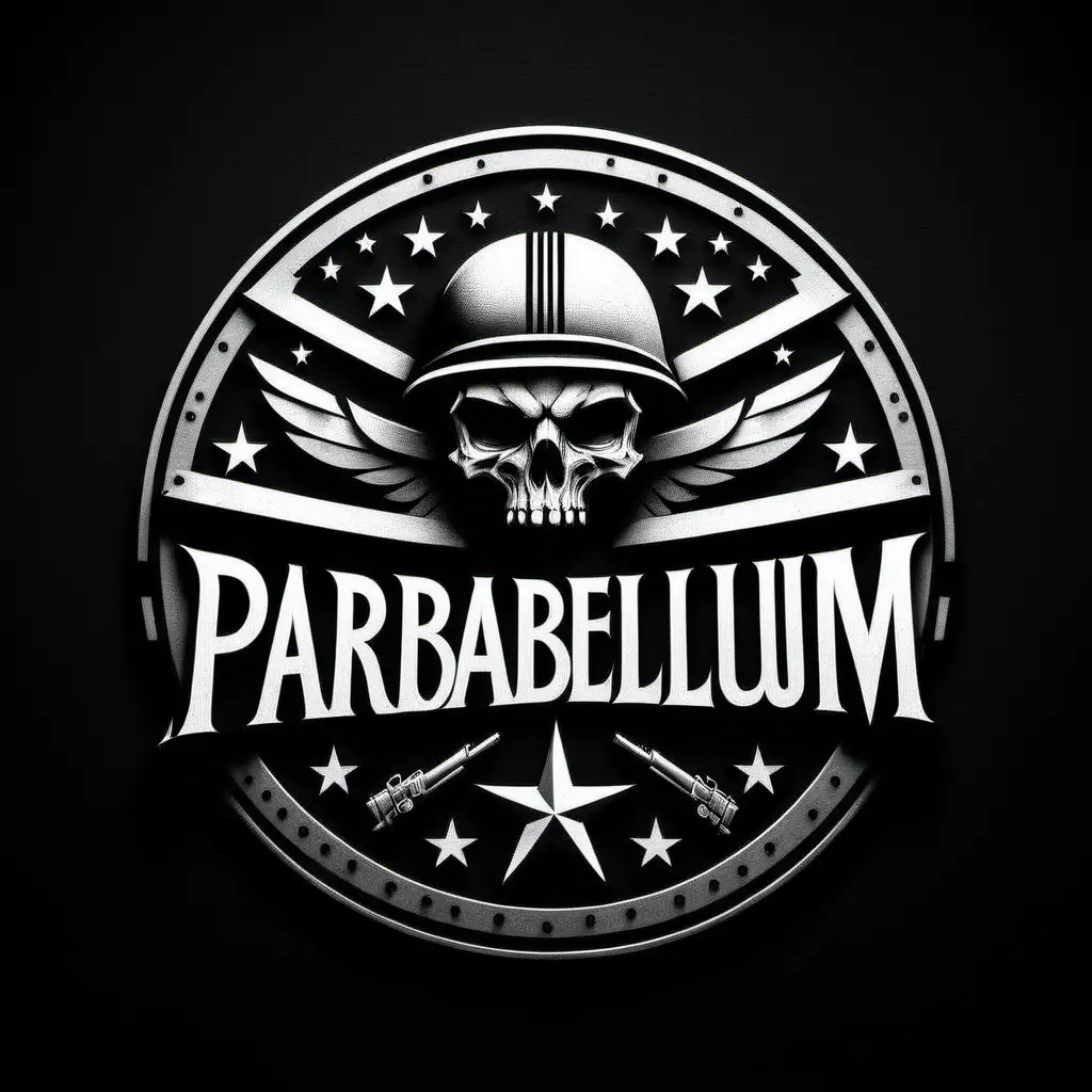 PARABELLUM Logo in Striking Black and White Military Colors