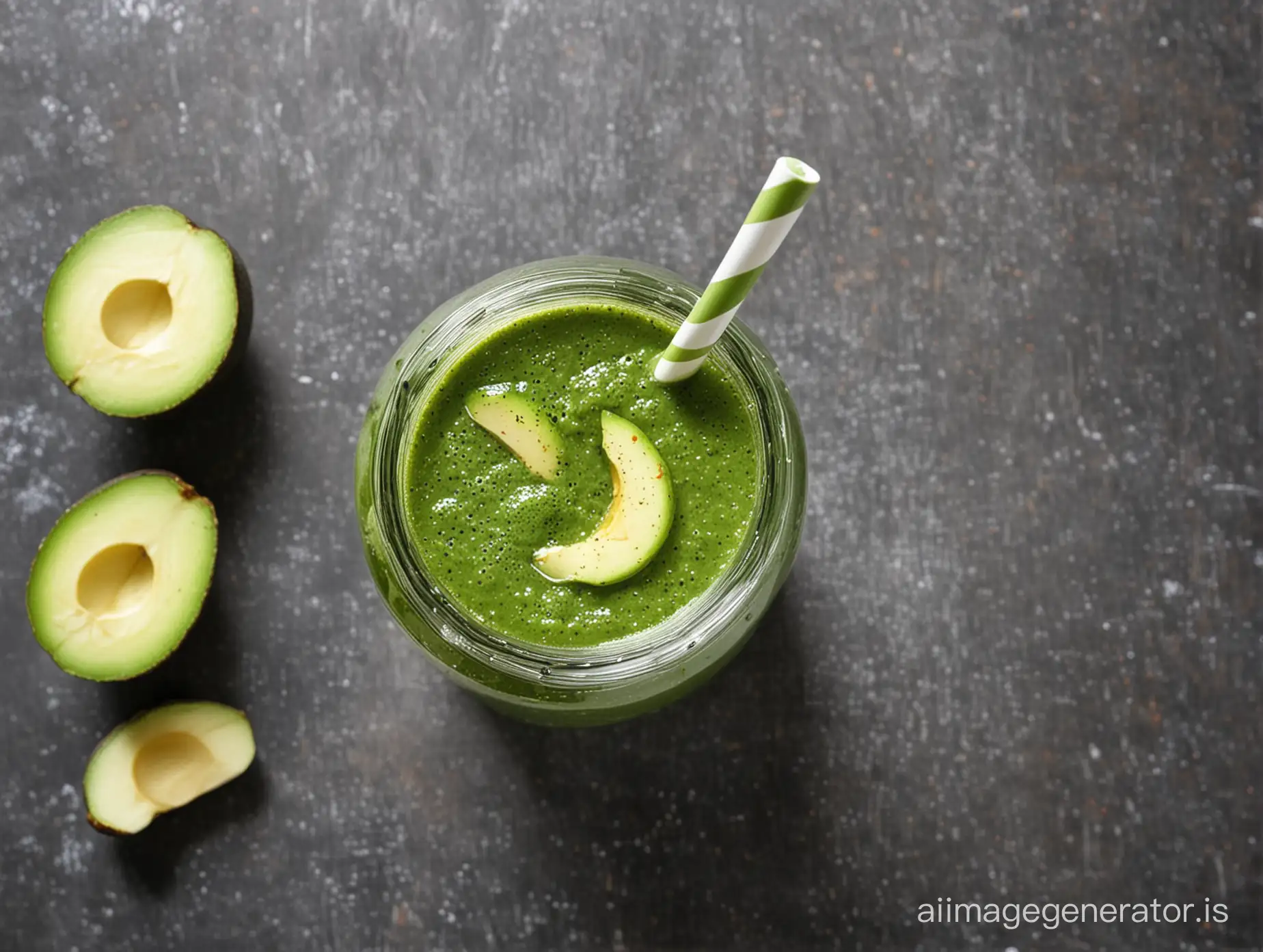 Healthy-Green-Smoothie-with-Apple-Avocado-and-Lemon-in-Jar