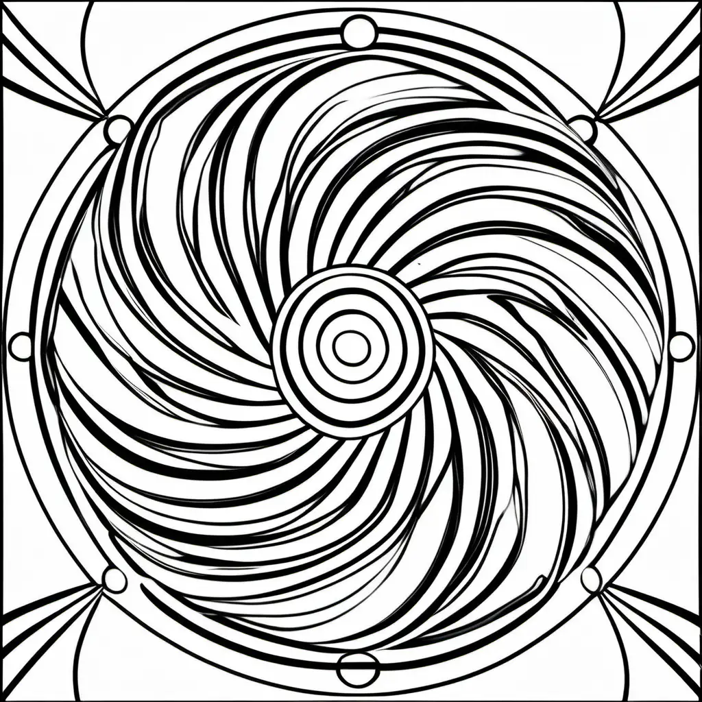 Symmetrical Geometric Coloring Page Interlocking Circles in Bold Black Lines
