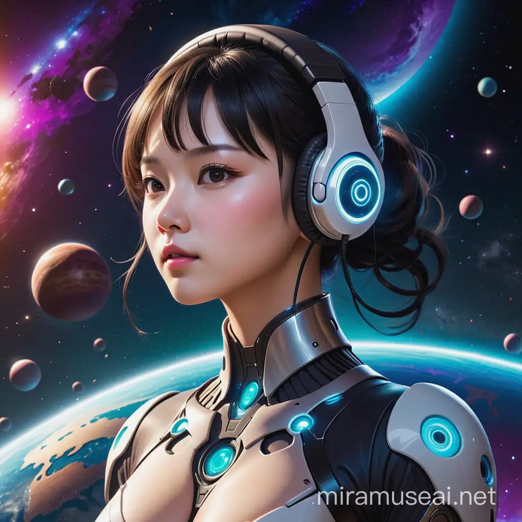 artificial music, universe, epic chinematic, no human