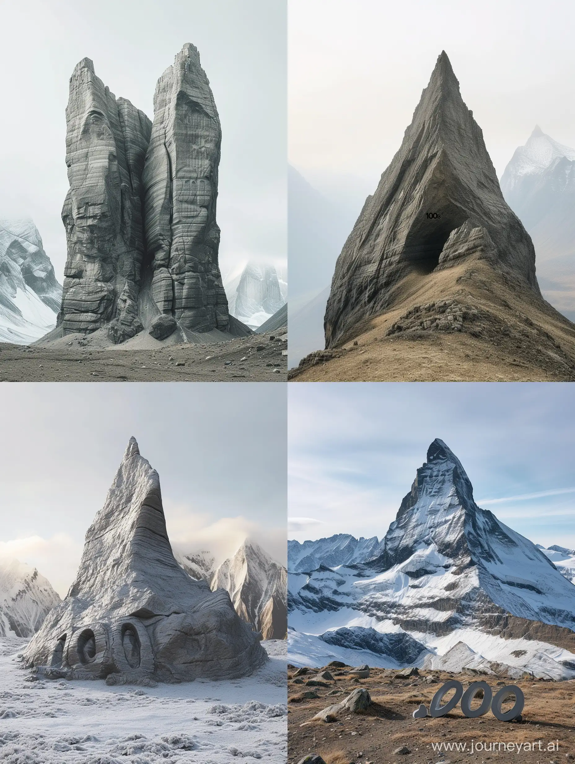 The shape of the mountain is "1000"