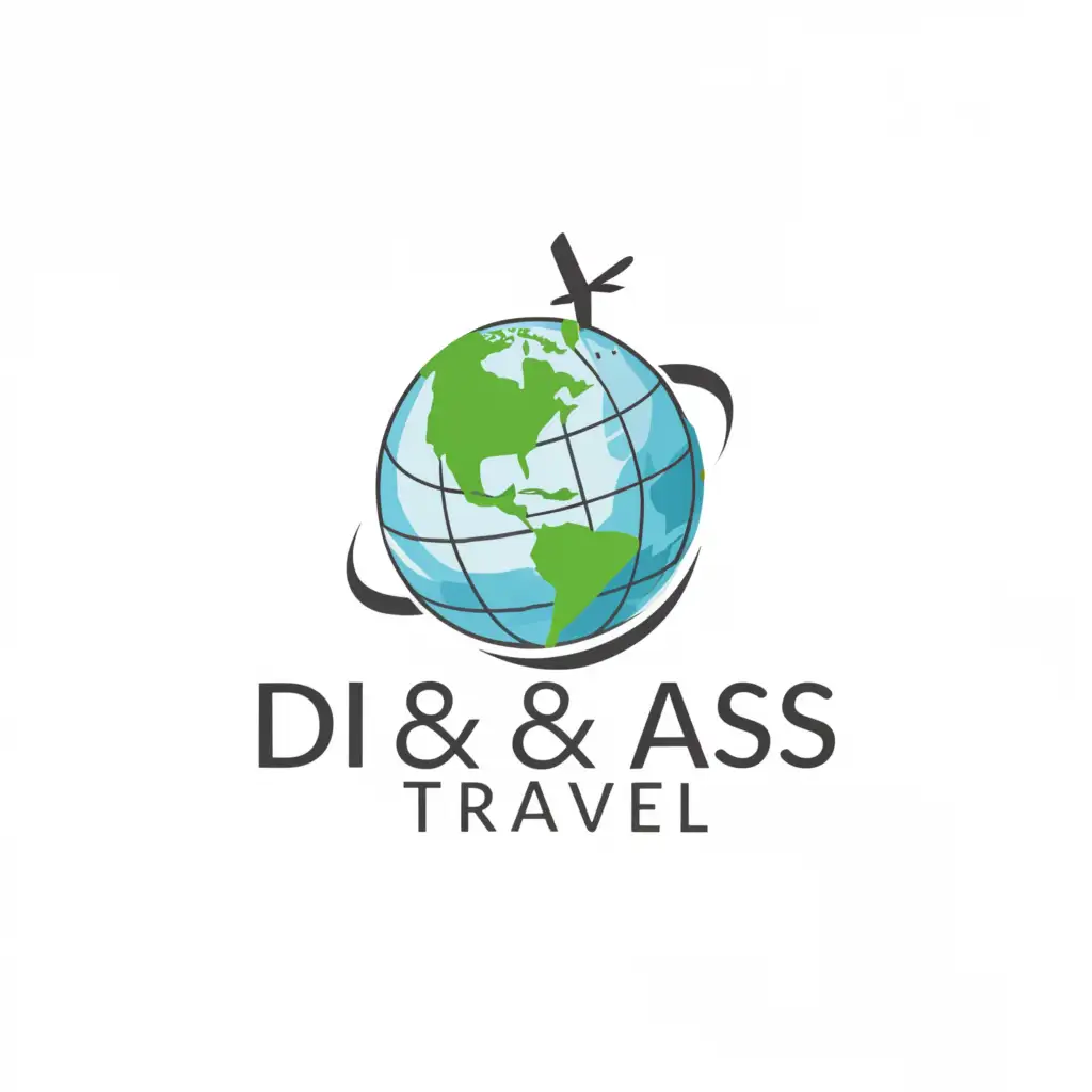 a logo design,with the text "DI & AS
TRAVEL", main symbol:flat earth,Moderate,be used in Travel industry,clear background