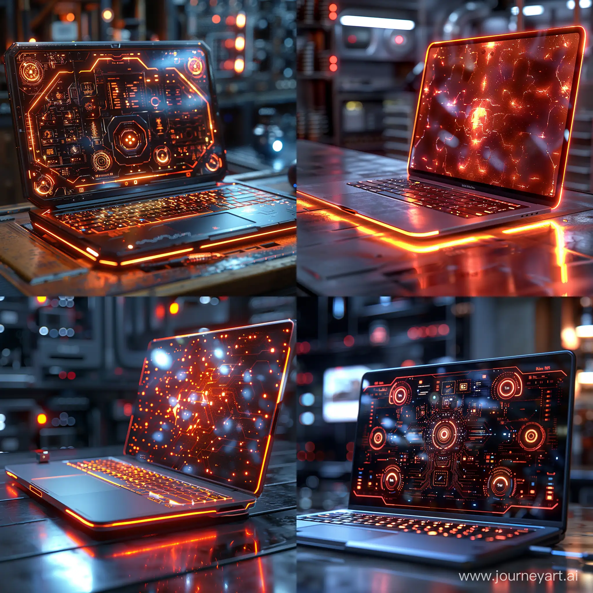 Futuristic utopian laptop, octane render --stylize 1000
